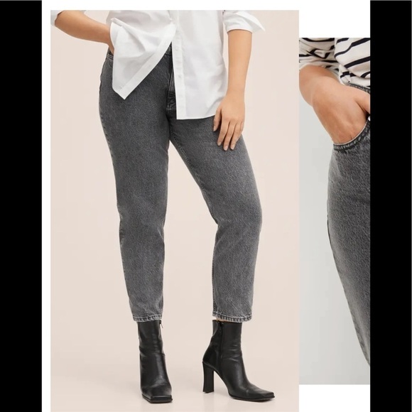 Mango MNG denim High Waist Tapered Mom Jeans. - Picture 9 of 9